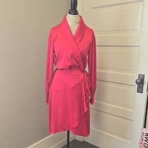 White House Black Market Red Long Sleeve Dress